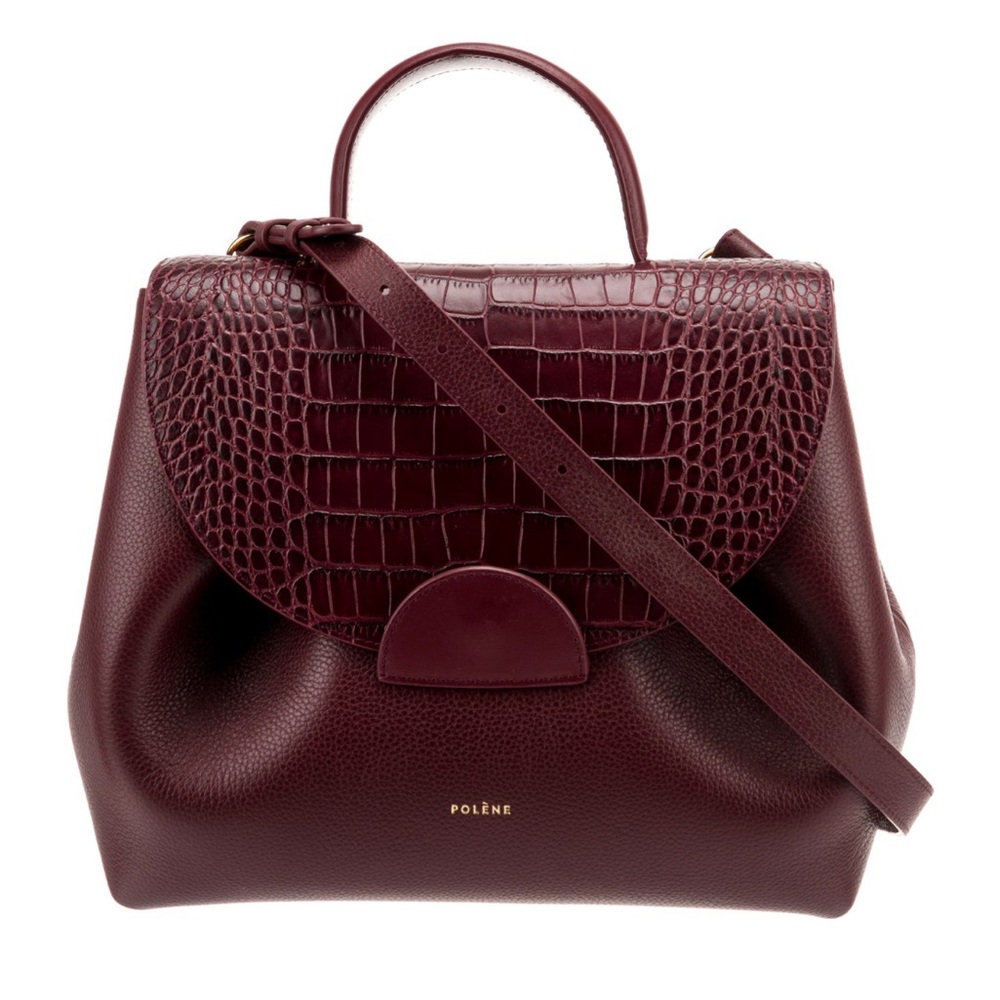 Polene burgundy croc leather numero un bag EUC